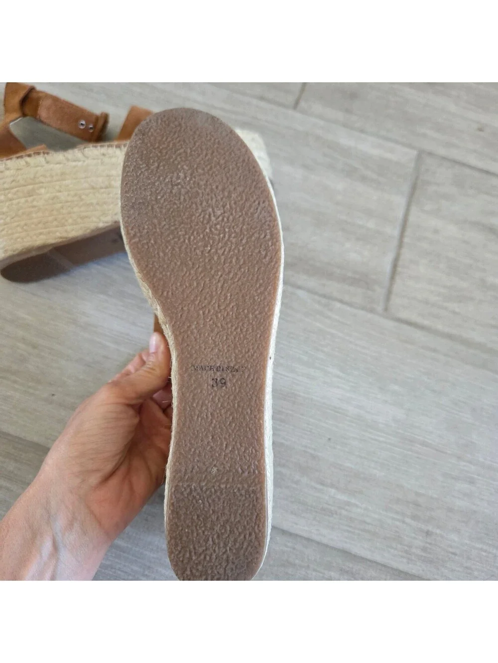 Free People Brown Suede Espadrille Wedge Sandals Size 39